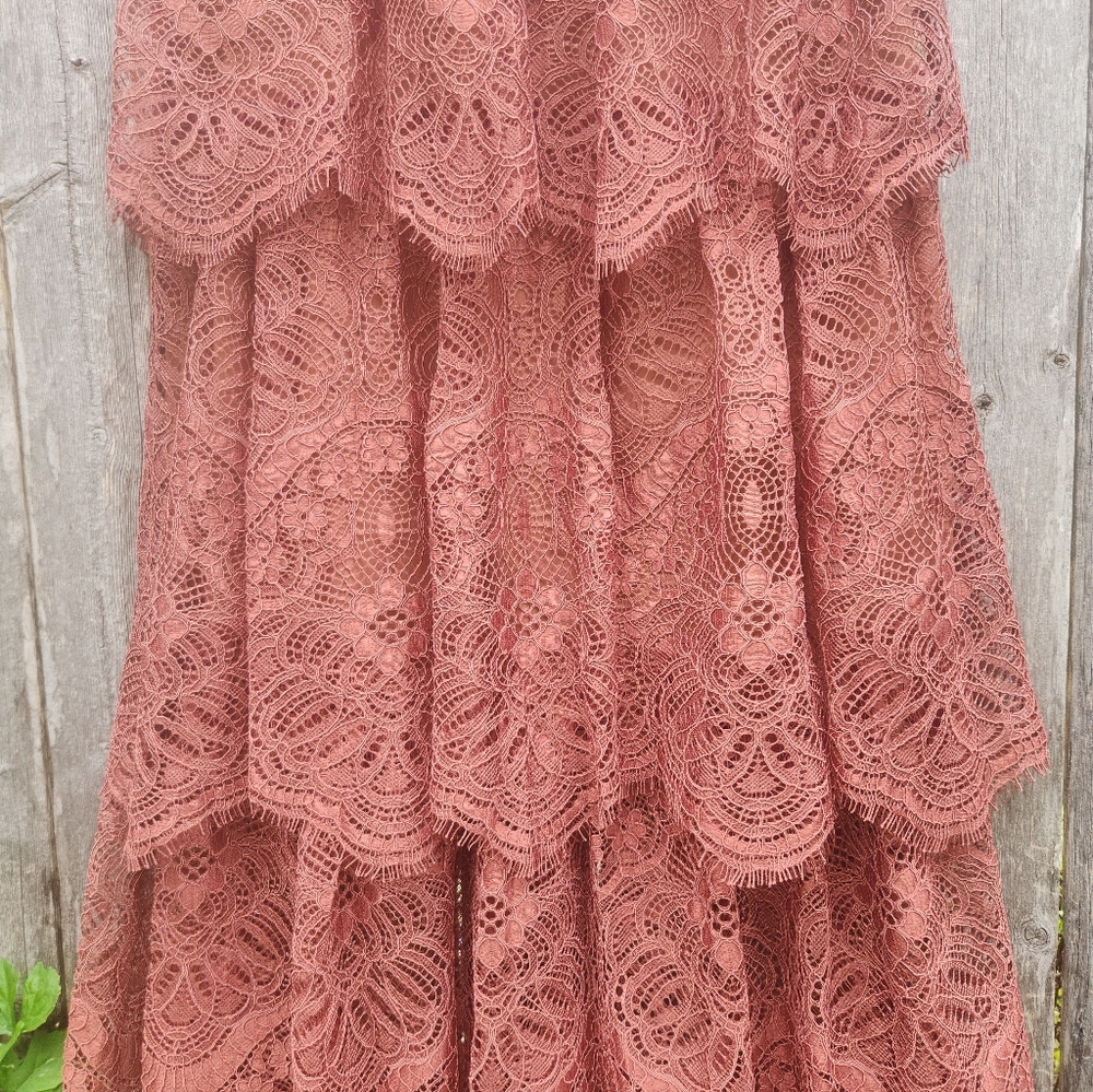 Boho - Grunge Rust Tiered Maxi Skirt - Picture 4 of 11